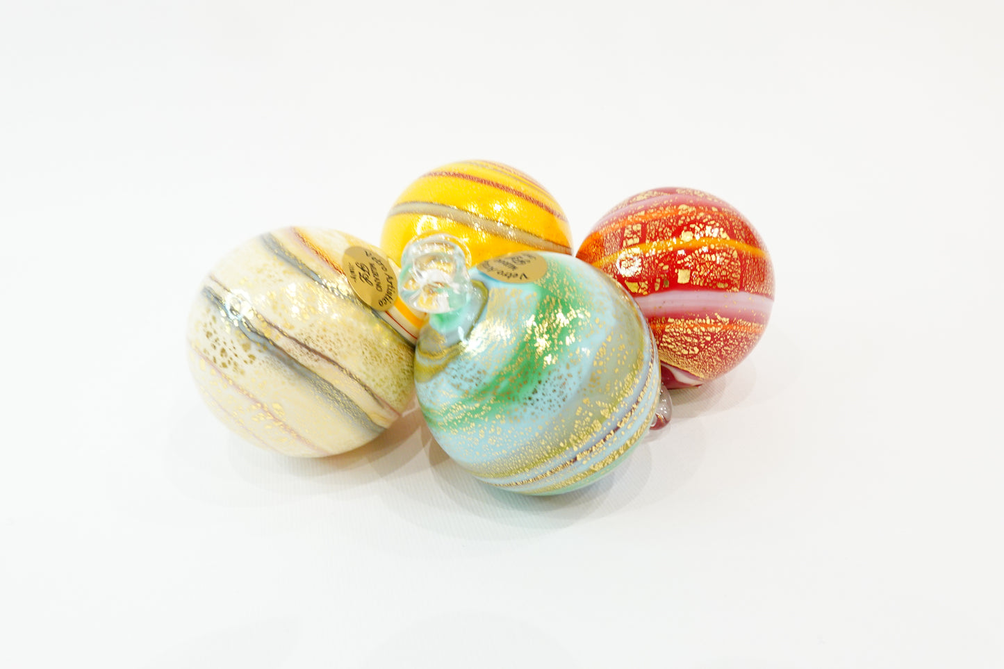 Christmas bauble in striped blown Murano glass
