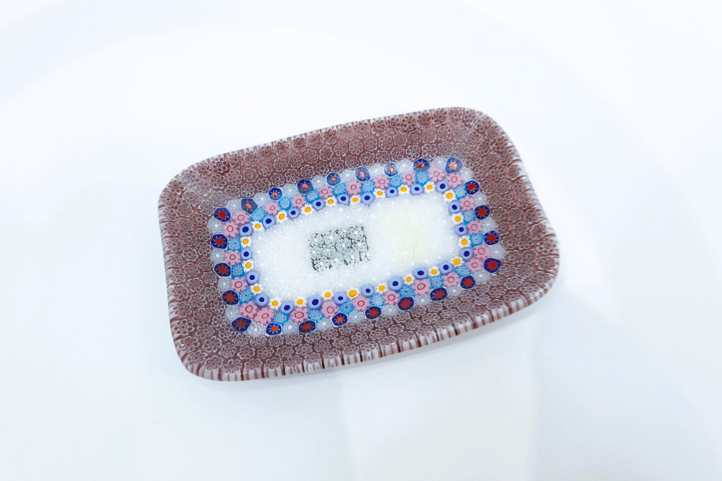 Murrine Rectangular Glass Saucer