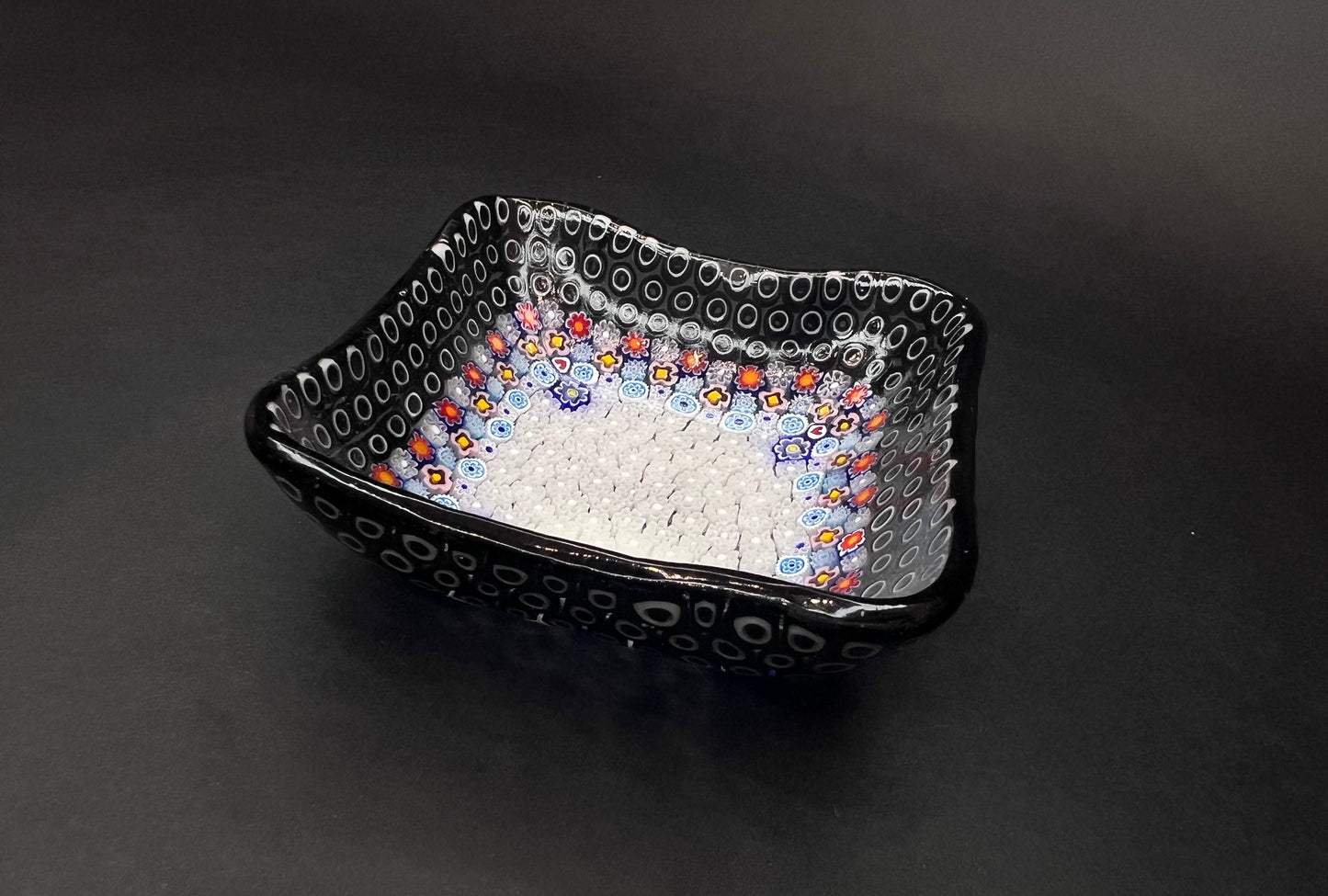 Piattino da Collezione in Vetro di Murano Murrine Millefiori