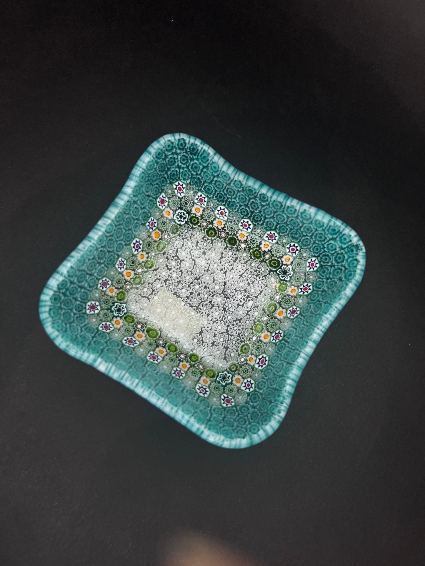 Piattino da Collezione in vetro di Murano Murrine Millefiori