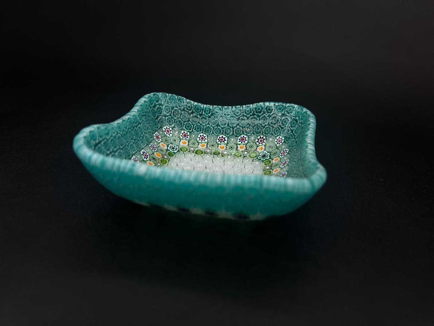 Piattino da Collezione in vetro di Murano Murrine Millefiori