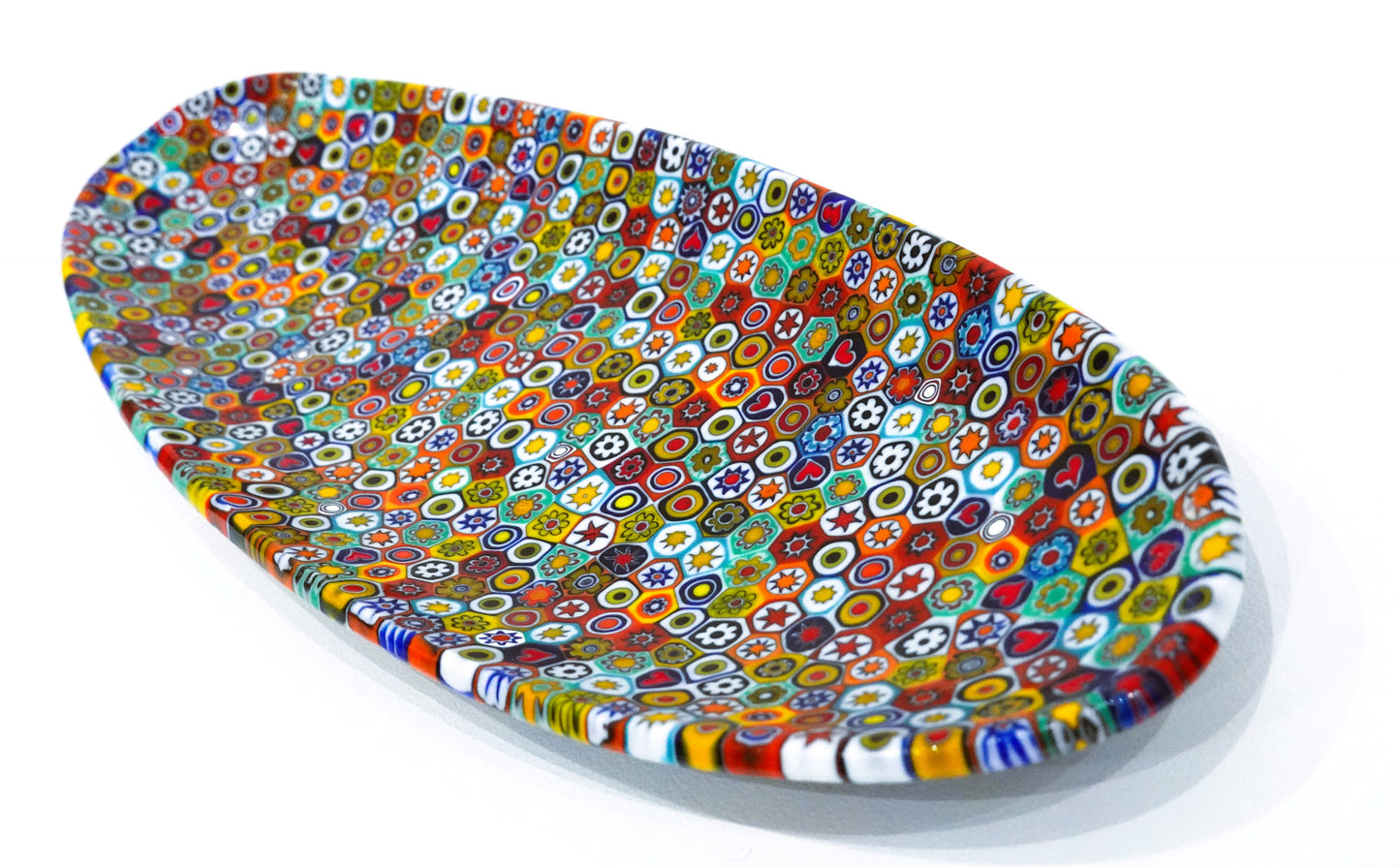 Murrine Oval Glass Plate