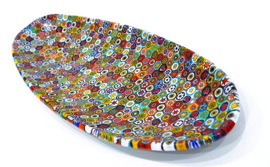 Murrine Oval Glass Plate