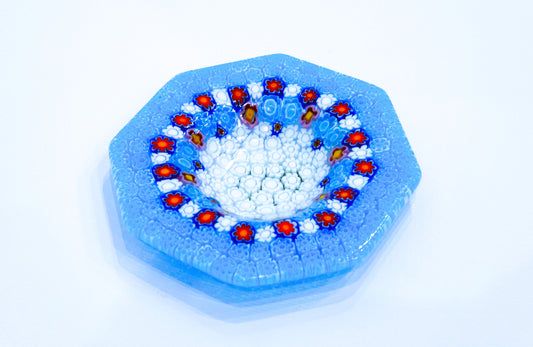 Blue Hexagonal Murrine Saucer