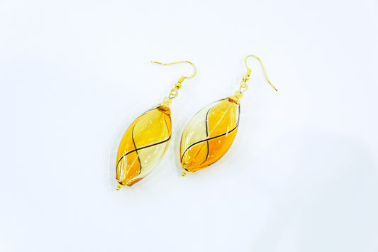 Amber Murano Glass Filigree Earrings