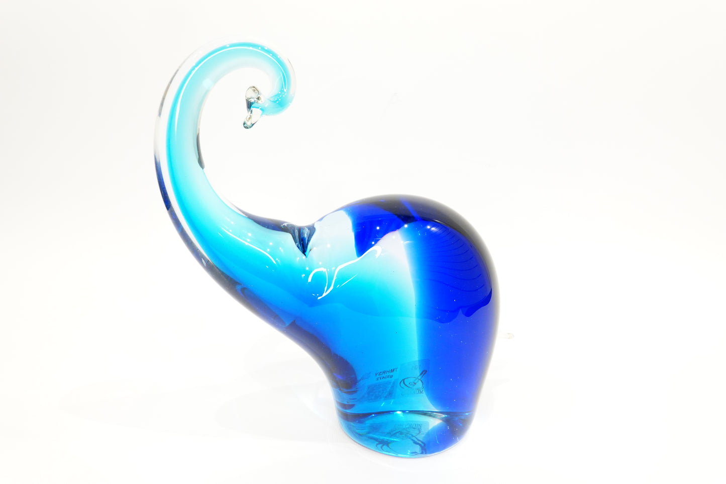 Stylized Elephant in Murano Glass - Sommerso Technique - Celestial Blue