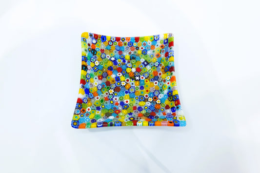 Square Murrine Glass Saucer