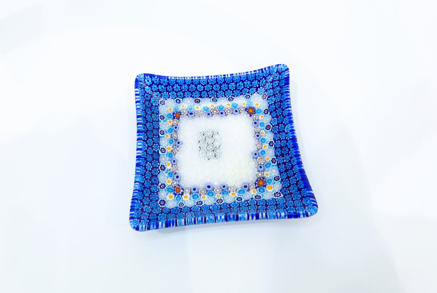 Piattino Vetro Murrine Quadrato