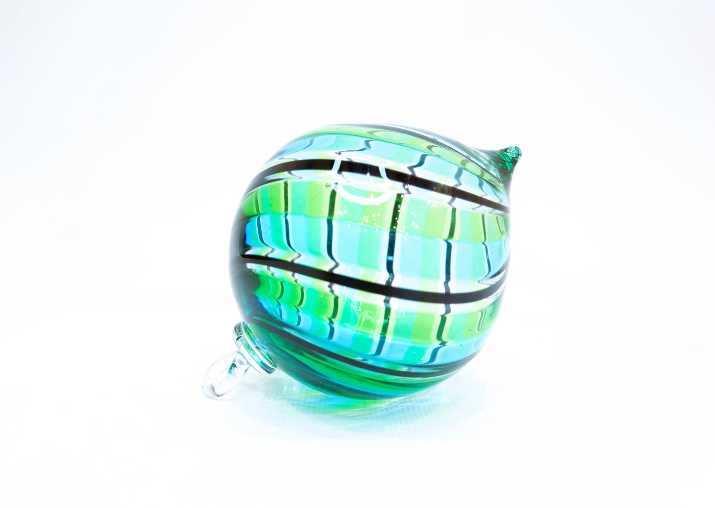 Blown Murano glass balls with filigree or canne technique