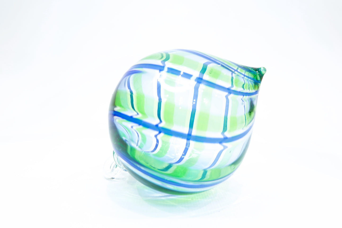 Blown Murano glass balls with filigree or canne technique