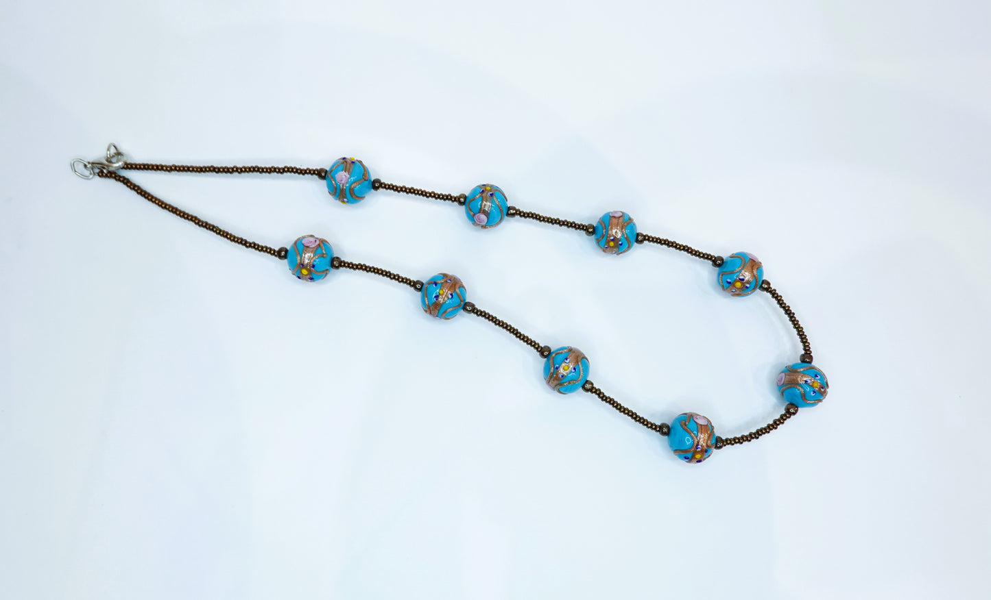 Collana “Fiorita” in Vetro di Murano Colore Blu