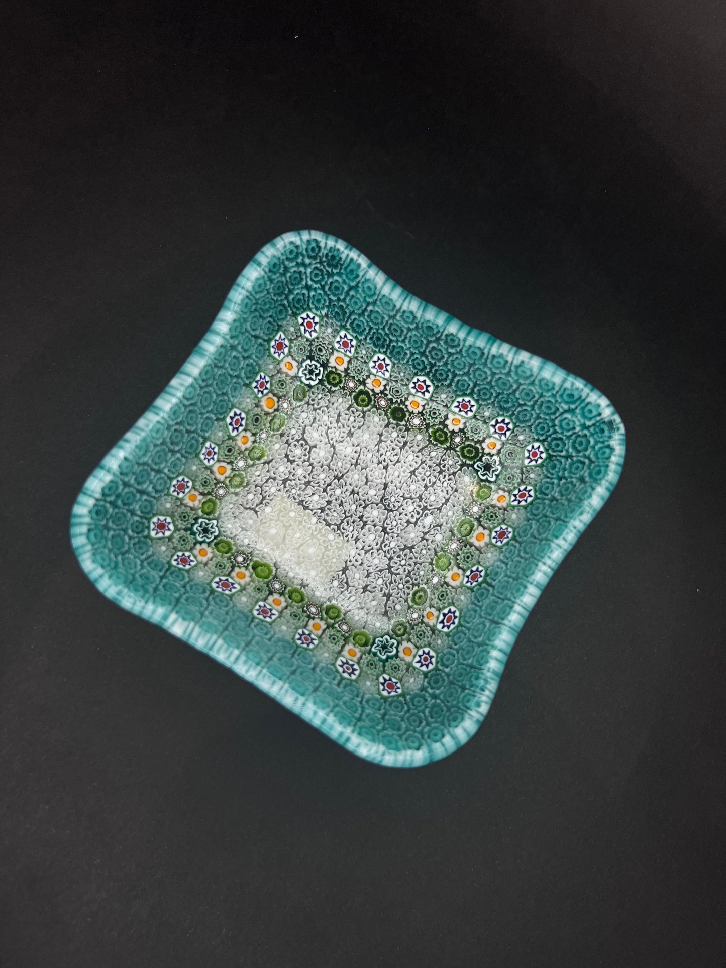 Piattino da Collezione in vetro di Murano Murrine Millefiori