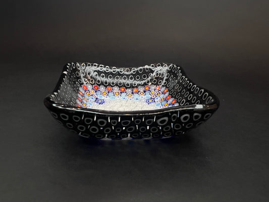 Piattino da Collezione in Vetro di Murano Murrine Millefiori