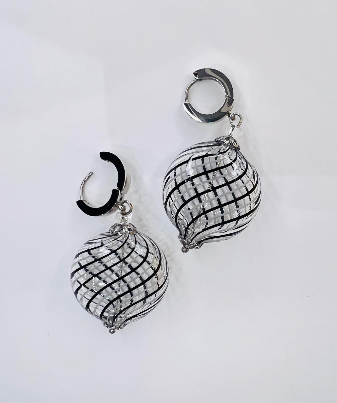Filigree Murano Glass Earrings